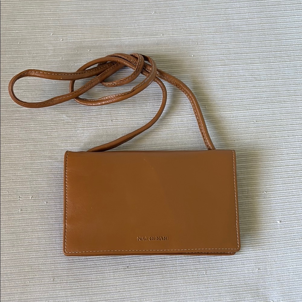 NAJ-OLEARI Tan Leather Crossbody Bag